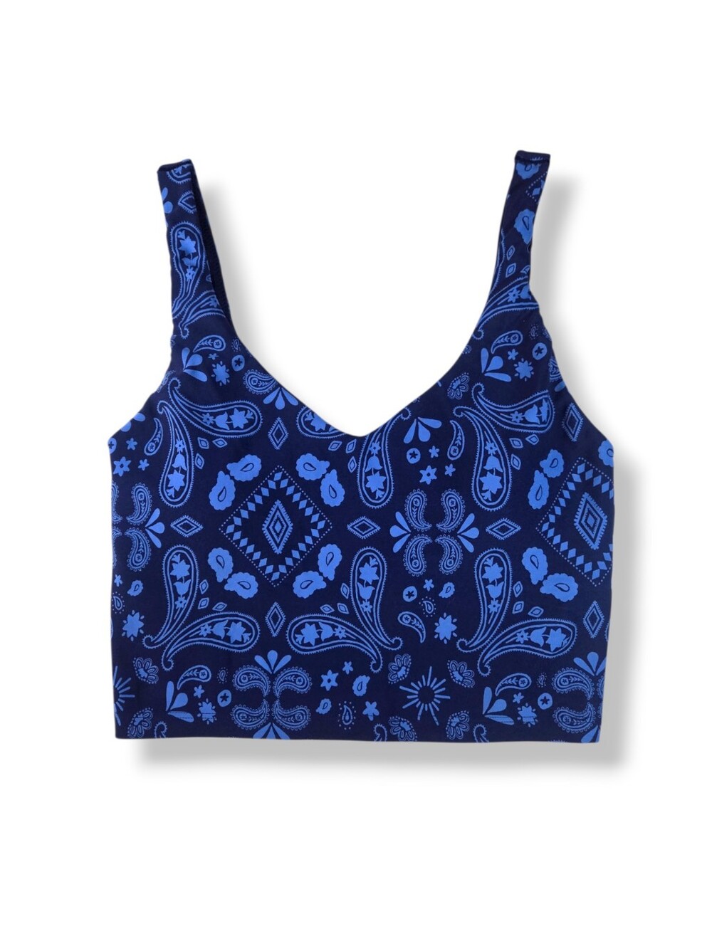 OFFLINE By Aerie Real Me Low Key Longline Sports Bra Paisley Medium Gym Yoga